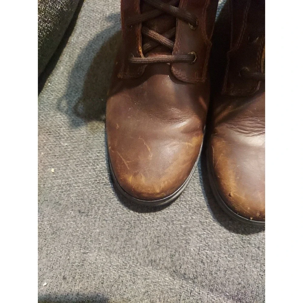 UGG Women's Kesey Brown Leather Waterproof Winter Boots Lace Zip Size 9 Y2K Boho